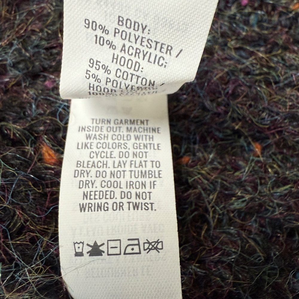 AERIE Offline Ribbed Knit Sweater Hoodie Charcoal Heather Gray S  Multicolor NWT - Picture 10 of 11